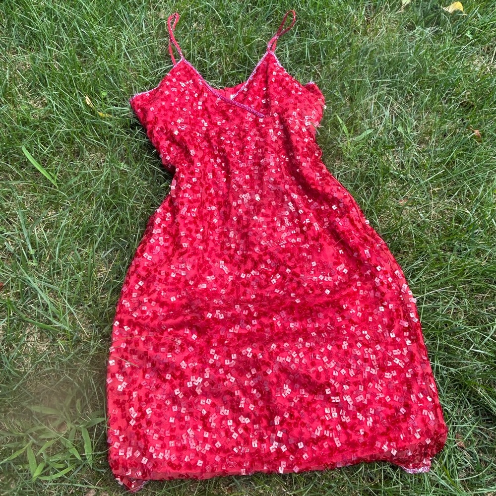 90s vintage beaded mini dress